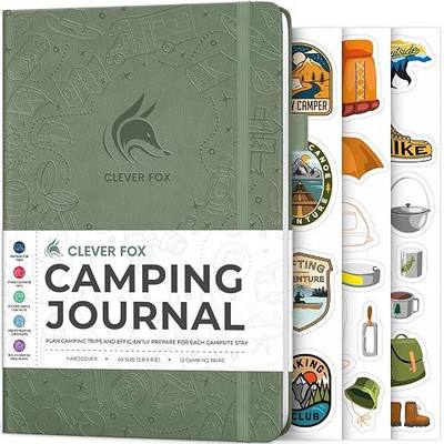Clever Fox Camping Journal, RV Travel Log Book, 5.8" x 8.3" Cypress | Travel notebook, plan and record up to 12 camping or RV camper trips, camping gifts for women & men, van life essentials