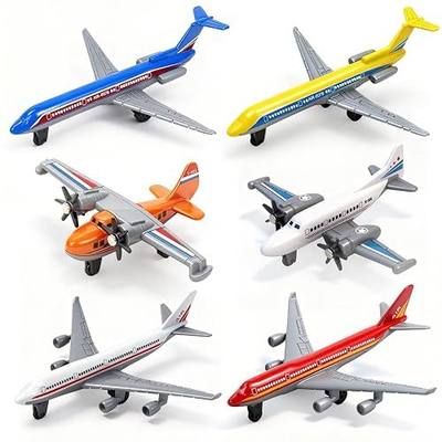 Toy Airplane 6 Pack, Diecast Airplane Toy for Boys Age 3 4-7 8-12, Alloy Planes Model/Glider Planes/Airlines Plane Toys for Kids Birthday Airforce Party Favors