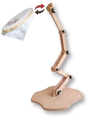Nurge Adjustable Embroidery Floor Stand, Cross Stitch Hoop Holder, Hand Polished Natural Wood (190-5)