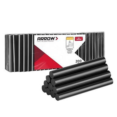 Arrow Full Size Hot Glue Sticks, 200 Pack Black Glue Gun Sticks, 4" and 1/2'' Diameter High Viscosity All-Purpose Gun Stick for DIY Art, Craft General Repairs, Festival Home Decoration