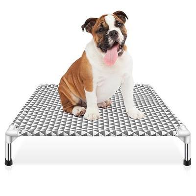 Kuntrust Elevated Outdoor Dog Bed, Medium Size, Cotton Material, Non-Slip Feet, Fits up to 70lbs | Breathable Fabric, Dual-Layer Cotton, Stainless Steel Frame, Anti-Slip Feet