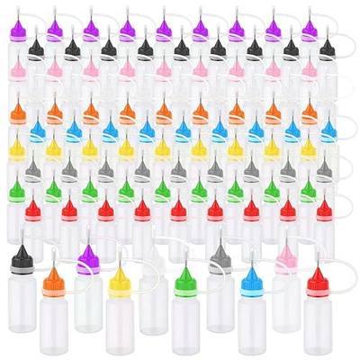Zhehao 100 Pcs Mini Needles Precision Tip Applicator 10 Ml/0. 34 oz Fine Tip Applicator Bottle Glue Bottle Needle Squeeze Glue for Liquid Oil DIY Crafts, Quilling Acrylic Painting(10 Color)