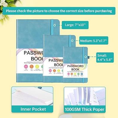 Password Book, Password Keeper Book with Alphabetical Tabs, Password Books for Seniors, 5.3" X 7.7" Password Notebook for Saving Internet Login, Hardcover Password Organizer for Home and Work, Blue