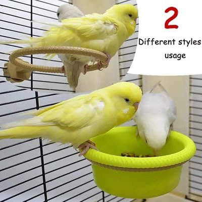 Bird Bath for Cage-4.7" Multi-Function Universal Style Small Tub Bowl for Hang Inside Cage Birdbath Shower for Parrot/Parakeets/Cockatiels/Canary/Budgerigar(Green)