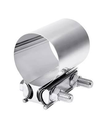 Zlirfy Stainless Steel Exhaust Clamp Band, Universal Widening Butt Joint Clamp, Fit for 2.5" Exhaust Pipe