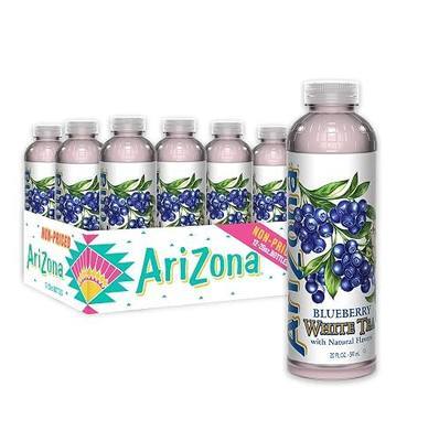 AriZona Blueberry White Tea - Premium Brewed Iced Tea, 20 Fl Oz (Pack of 12)