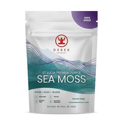 Purple Sea Moss Raw 2oz – Sundried Irish Sea Moss Gel Raw Bulk from St. Lucia Wildcrafted Purple Sea Moss Raw + Non GMO, Vegan, Mineral and Vitamin Rich Makes Seamoss Gel - Purple Raw Sea Moss