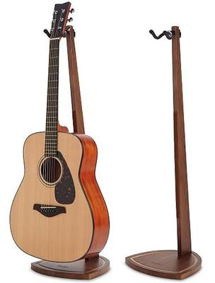 Double Guitar Stand, 2 Pack Wooden Guitar Stand Floor with Hanging Yoke | Fit Electric/Banjo/Mandolin, Black Walnut Wood, Handcrafted, for Home Studio Display, Soft Pad, Space Saving, Gift Choice