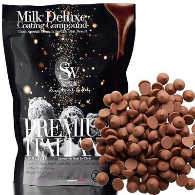 Premium Italian Milk Melting Chocolate 5 Lbs Candy Melts Non-GMO | Only 6 Natural Ingredients , Perfect for Chocolate Fountain Fondue Baking Dipping-Resealable Pack -Gluten Free-Chemical Free