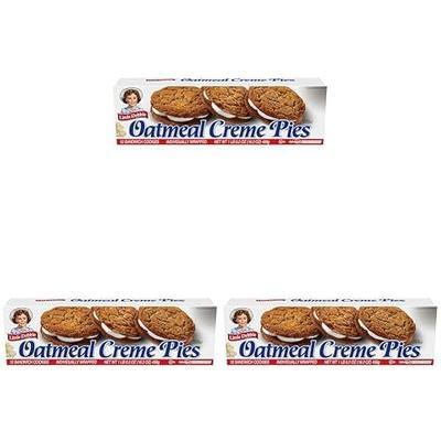 Little Debbie Oatmeal Crème Pies, 12 Individually Wrapped Sandwich Cookies, 16.2 OZ Box (Pack of 3)