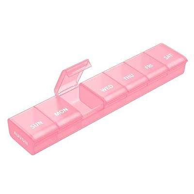 AUVON Weekly Pill Organizer with Effortless Opening Design, Arthritis Friendly Pill Box, BPA-Free Pill Organizer 7 Day, Cute & Portable Pill Case for Vitamins, Supplements and Medications