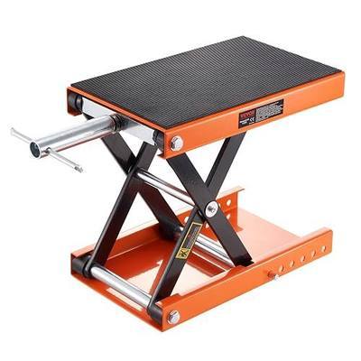 VEVOR Motorcycle Lift, 1100 LBS Motorcycle Scissor Lift Jack with Wide Deck & Safety Pin, 3.7"-13.8" Center Hoist Crank Stand, Steel Scissor Jack for Street Bikes, Cruiser Bikes, Touring Motorcycles | Steel Scissor Jack with Lock Pin, 3.7"-13.8" Center Hoist Crank Stand, for Street Bikes, Cruiser Bi