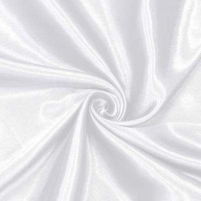 Homiest White Satin Fabric by The Yard, 1 Yard x 58 Inch | Silky Smooth Finish, Not Fade Not Shrink, Ideal for Wedding Dress Bridal Clothing DIY, Silky & Shiny Cloth, Machine Washable