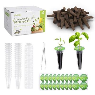 URUQ 140pcs Hydroponic Pods Kit Compatible with AeroGarden & Most Brands | Grow Anything Kit, Includes 35 Sponges, 35 Baskets, 35 Domes, 35 Labels for Hydroponics Growing System, Indoor Garden