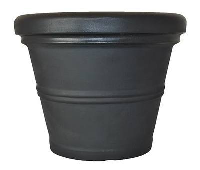 Tusco Products RR135BK Classic Rolled Rim Garden Planter, 13.5", Black