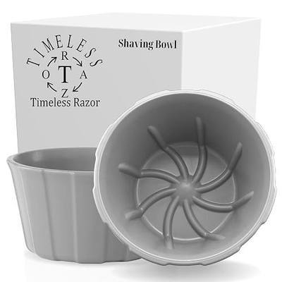 TIMELESS RAZOR Gray Shaving Bowl w/Ridges - Mixes Mens Shaving Cream & Shaving Soap - Durable & Holds Heat Longer - Whip a Quick, Rich & Thick Lather - USA Made