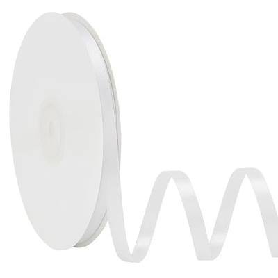 Double Face White Satin Ribbon 1/4 Inch X 50 Yards Polyester White Ribbons for Gift Wrapping Fabric Ribbon for Crafts Flower Bouquet Sewing Arts Wedding Party Decoration