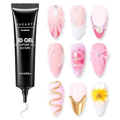 Makartt 3D Nail Gel, 15g Sculpting Gel Glue for Molding and Drawing | Clear Rhinestone Glue, Gems Decoration, Carving and Painting Nail Art, No Wipe