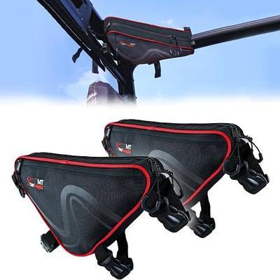 StarknightMT 2 Pcs UTV Roll Bar Bag, Universal Water Resistant SXS Triangle Storage for Overhead/Roof/Door/1.75-2" Standard Cage, Compatible with Polaris RZR, Ranger, Can Am X3 Commander Defender