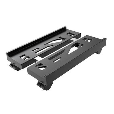 Adjustable Mobile CPU Stand, Ventilated Computer Tower Stand with 4 Caster Wheels Fits Most PC Tower, Under Desk CPU Holder PC Floor Cart Computer Riser for Students and Gamers (Black)