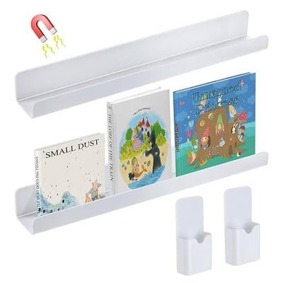 Apipi 17" Acrylic Magnetic Book Shelf & Pen Holder Sets for Whiteboard | White Board Accessories, Classroom Must Haves, Stable Books Display Shelves, Teacher Essentials, Holds up to 8 lbs, White
