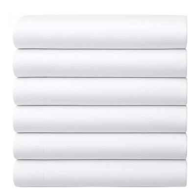 GOLD TEXTILES Twin Flat Sheet 6 Pack – Brushed Microfiber Top Sheets for Home, Hotel & Hospitality – Soft, Durable & Shrink-Resistant Flat Sheets, Easy-Care Bedding (6, White, Twin)