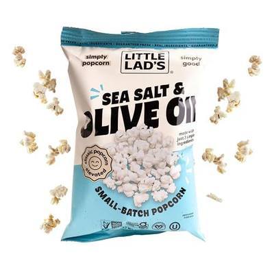 Little Lad’s Healthy Popcorn (Sea Salt & Olive Oil) - Vegan, Gluten-Free, Non-GMO Mediterranean Style Popcorn with Fresh Sea Salt and Olive Oil Flavor 1.3 Oz (Pack of 6)