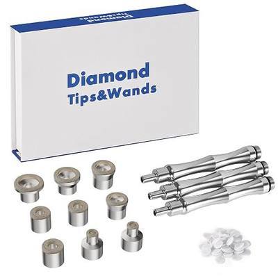 Diamond Dermabrasion Tips Microdermabrasion Replacements 9 Tips 3 Wands | Microdermabrasion Machine Accessories Dermabrasion Tool Kit