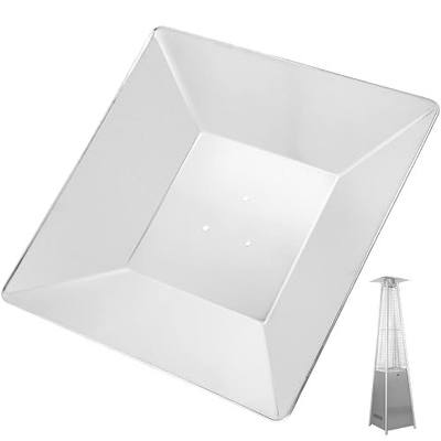 Patio Heater Heat Shield, Square Aluminum Heat Reflector Shield Replacement Top Parts for 4-Sided Glass Tube Outdoor Heaters (3 Pre-Drilled Holes Distance 2 3/4 Inches)