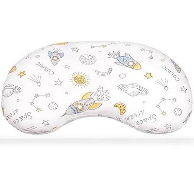 BYRIVER 12x22 Toddler Sleeping Pillow with Cotton Pillowcase, Ergonomic Bed Pillow for Kids Boy Girls, Small Pillow for Daycare Preschool Nap Time, Gifts for Children Ages 3-8 (Spaceship)