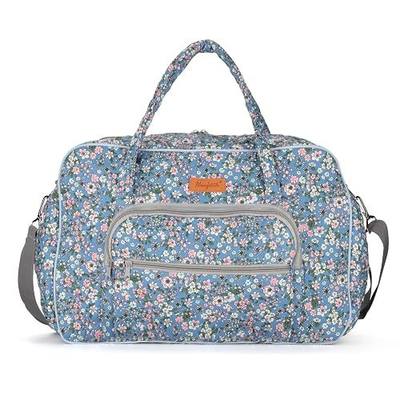 Yarn Storage Organizer, Knitting Crossbody Bag, Large Crochet Bag Tote Gift Yarn Holder Case for Carrying Projects, Knitting Needles, Crochet Hooks and Other Accessories (Flower-Blue)