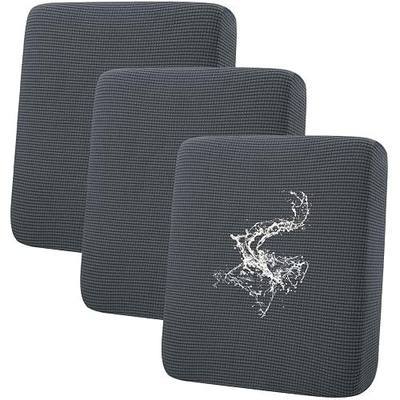 hyha Waterproof Couch Cushion Covers for Pets, Non Slip Sofa Seat Cover for Dogs Washable, Soft Thick Stretch Jacquard Fabric, Sofa Slipcovers with Elastic Bottom (3 Pieces, Grey)
