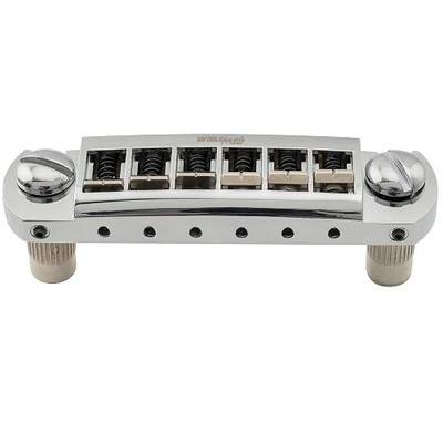 Wilkinson 52.5mm(2-1/16 inch) Adjustable Pigtail Style Wraparound Bridge Tailpiece for USA Les Paul/Epiphone Les Paul Junior SG Style Electric Guitar Replacement, Chrome