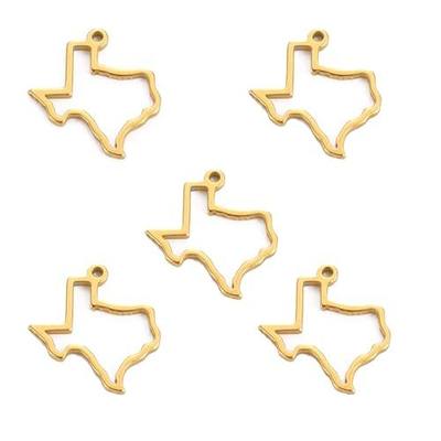 kkjoy 5Pcs Hollow Continents Maps of USA Pendant Charms for Jewelry Making and Crafting, Stainless Steel Mini Charm Craft Supplies Accessories for DIY Bracelet Necklace Earrings