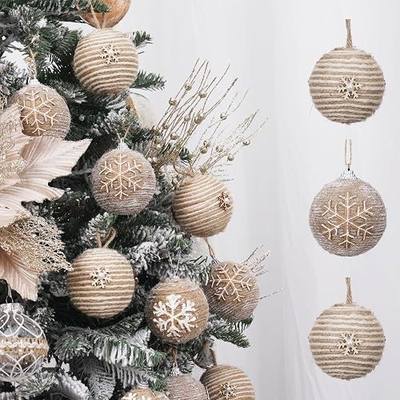 XmasExp Farmhouse Christmas Ball Ornaments Set-Rustic Shatterproof Christmas Tree Decorations 12Counts,70mm/2.76", Farmhouse