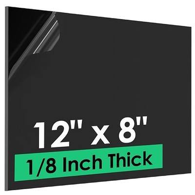 ABS Plastic Sheet 1/8 Inch Thick (3mm) - 12" x 8", Black Waterproof Rigid Thermoplastic Board for Signs, Crafts, DIY Projects (Pack of 1) | Black Waterproof Rigid Thermoplastic Board for Signs, Crafts, DIY Projects