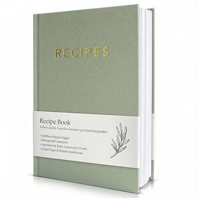 ZICOTO Aesthetic Blank Recipe Book with Waterproof Cover - The Perfect Recipe Notebook To Write In Your Own Recipes - Beautiful Blank Cookbook to Organize Your Recipes