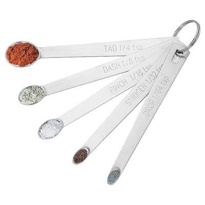 Cuttte 5PCS Small Measuring Spoons Set Teaspoon 1/4 1/8 1/16 1/32 1/64 tsp | Stainless Steel Tiny Measuring Spoons for Cooking Baking, Mini Teaspoons for Small Amount of Powders, Spices, Dry Ingredients