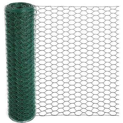 Mklsit Chicken Wire for Floral Arrangements, 15.7 x 157 Inches Green Mesh, 0.6 Inch Hexagonal Galvanized PVC Coated Netting Fence for Crafts, Poultry, Garden