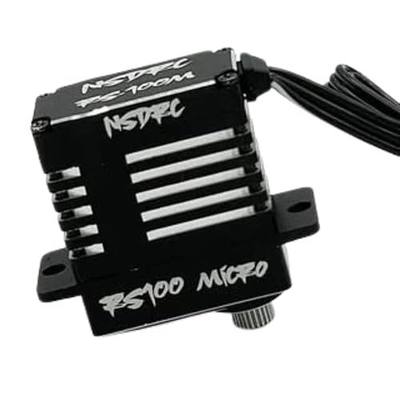 NSDRC RS100 High Torque Micro Servo for SCX24 Servo, TRX4M Servo - Premium Black CNC Aluminum, 5V - 8.4V - 1/24 & 1/18 Scale RC Cars Electronics, Water Resistant (RS100 - Micro SERVO)