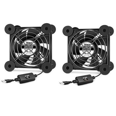 iPower 92mm Silent USB Plant Ventilation Fan with Speed Controller, for Hydroponics Grow Tent, Greenhouse Air Circulation, 2 Pack