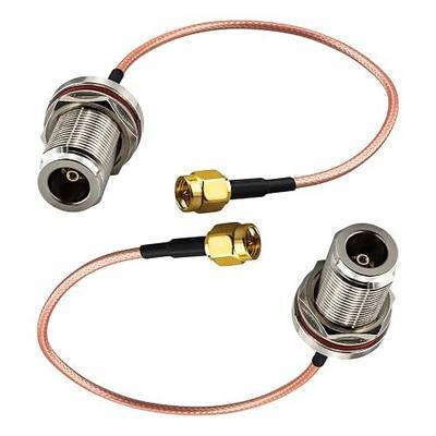 SMA Male to N Female Bulkhead with Waterproof O-Ring RG316 Cable 7.8Inch N to SMA Male Coaxial Adapter Cable 50Ohm Low Loss N Type to SMA Cable for Router Antenna Signal Enhancer Adapter