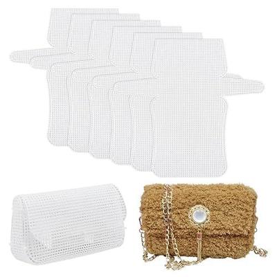 WADORN 6Pcs DIY Plastic Mesh Canvas Sheets for Crochet Purse Making | clear plastic mesh sheets kit; embroidery blank needlepoint canvas craft sheet; acrylic yarn craft knit crochet bag project