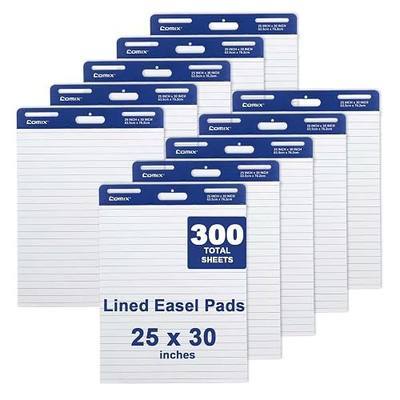 Comix Lined Sticky Easel Pad, 25 x 30 In Flip Chart, 30 Sheets/Pad, 10 Pads | Super Sticky, Value Pack Chart Paper Bulk for Teacher, Self Stick Easel Paper for Classroom, School, Office, Meeting
