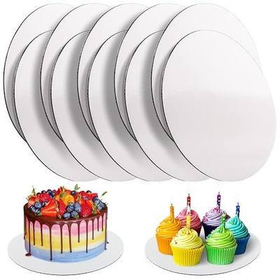 10 Pcs Cake Boards, White Cake Boards 10 inch Round, Food-Graded Cardboard Cake Rounds Cake Base, Waterproof and Oil-Proof for Cake DIY, Dessert and Crafts Display(White)