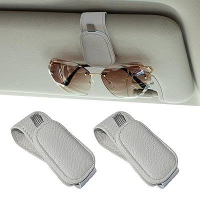 Yuoyar 2 Packs Magnetic Sunglass Holder for Car Visor (Grey) | Magnetic Interior Car Accessories