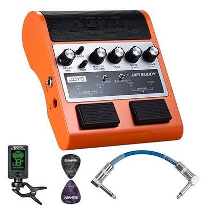 Electric Guitar Amplifer,Portable Electric Guitar Effect AMP,Protable Guitar Pedal Amp 2x4Watt Rechargeable Practice Amp for Playing at Home Or Travel(Orange)…