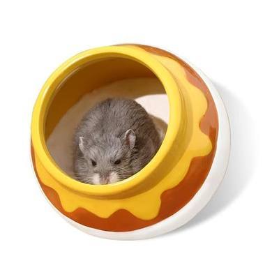 Hamster Sand Bath Container Small Animals Shower and Digging Bathroom Toilet, Ceramics Honey Pot Bathtub for Dwarf Hamster, Syrian Hamster, Gerbils, Hedgehogs, Mice, Rats, Lemming