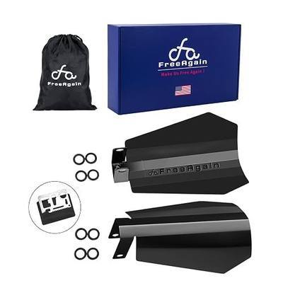 FreeAgain Oversized Coffin Cut Motorcycle Handguards | Extra-Large for Riders with Larger Hands | Compatible with Harley Davidson Touring, Sportster, Dyna Models | Durable Gloss Black Finish