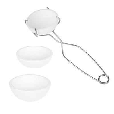 4 Pieces Small Melting Ceramic Crucible Bowl Dish Cup Set Melting Gold Silver Copper with Whip Tongs Handle 2A